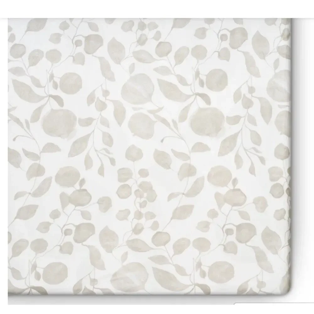 Oilo Leaf Print Crib Sheet & Changing Pad Cover NEW